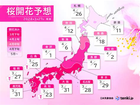 開花|2024年桜の開花・満開予想（第14回）を発表 